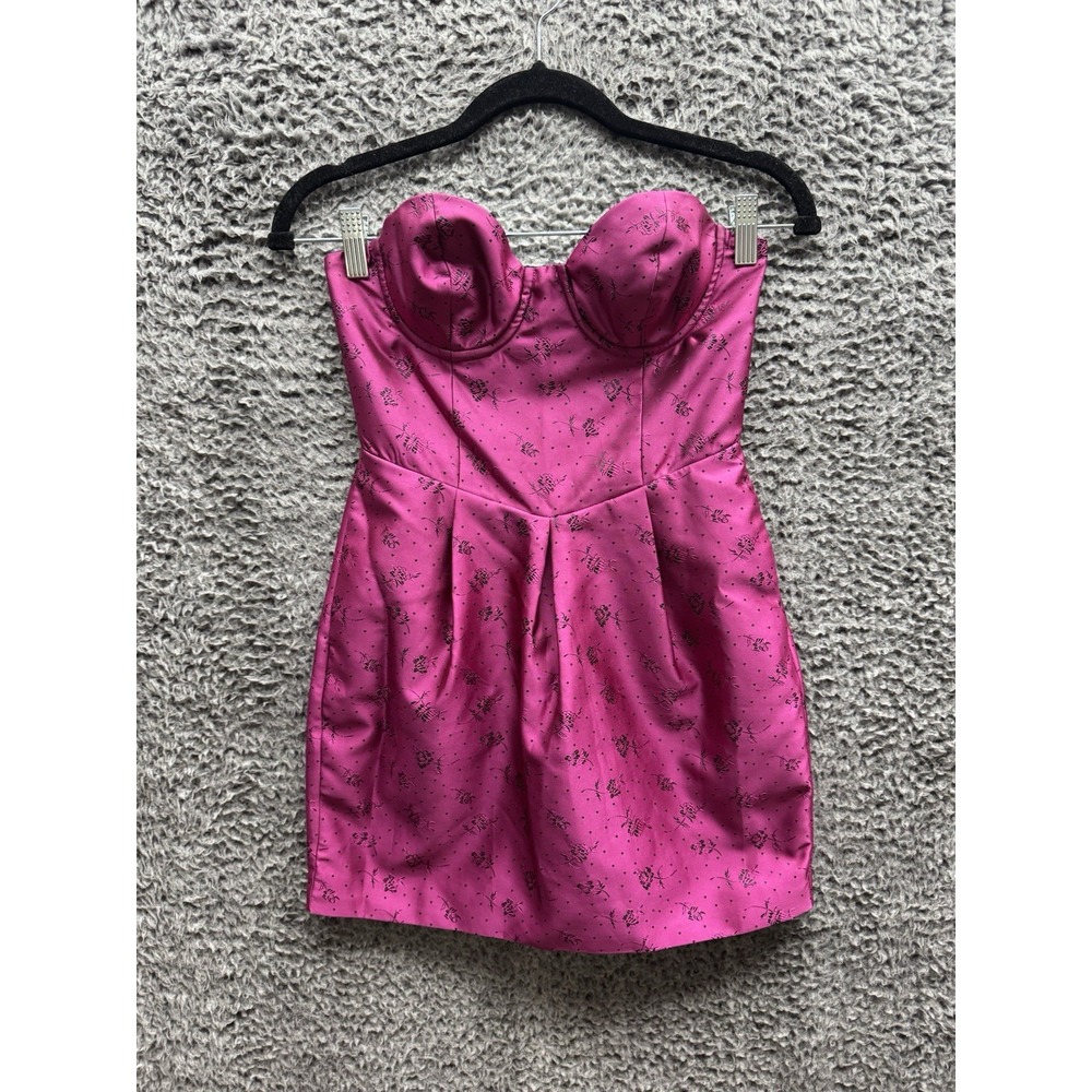 Majorelle Embellished Floral Mini Dress in Hot Pink Size XS